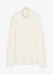Sweter z golfem z miękkiej mieszanki kaszmiru. Białe swetry nierozpinane damskie bonprix, bez wzorów, z bawełny, bez kołnierzyka, bez ramiączek. Za 139.99 zł.