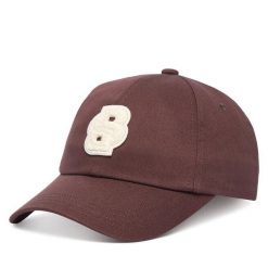 Czapka z daszkiem BOSS. Brązowe czapki damskie Boss, bez wzorów. Za 209.99 zł.