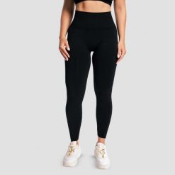 Legginsy damskie fitness bezszwowe czarne Sculpt Seamless. Czarne legginsy damskie GYMBEAM, bez wzorów, z elastanu. Za 113.90 zł.