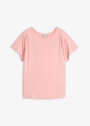 T-shirt z miękkiej wiskozy. Czarne t-shirty damskie bonprix, bez wzorów, z wiskozy, bez kołnierzyka, bez ramiączek. Za 19.99 zł.