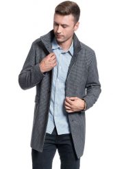PŁASZCZ MĘSKI SELECTED SLHMOSTO WOOL COAT GREY NAVY 16063100. Niebieskie płaszcze męskie Selected, m, bez wzorów, bez kołnierzyka, bez kaptura. Za 359.99 zł.