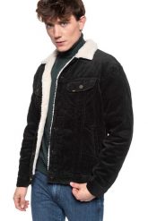 KURTKA ZIMOWA LEE SHERPA RIDER BLACK L87ADC01 112122830. Czarne kurtki męskie Lee, na zimę, l, bez wzorów, ze sztruksu, bez kaptura. W wyprzedaży za 159.99 zł.