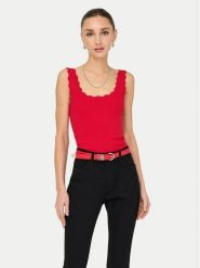 JDY Top Nanna 15290585 Czerwony Slim Fit. Czerwone topy damskie JDY, l, bez wzorów, z wiskozy, bez kołnierzyka, bez ramiączek. Za 69.99 zł.