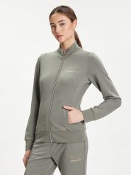 EA7 Emporio Armani Bluza 8NTM43 TJ9RZ U8142 Zielony Regular Fit. Zielone bluzy damskie EA7 Emporio Armani, s, bez wzorów, z syntetyku, bez ramiączek, bez kaptura. Za 399.99 zł.