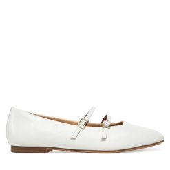 Baleriny Tamaris. Białe balerinki damskie Tamaris, bez wzorów, bez obcasa, bez zapięcia. Za 209.99 zł.