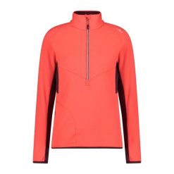 Damska bluza rozpinana do połowy CMP. Czerwone bluzy damskie CMP, l, bez wzorów, z materiału, bez ramiączek, bez kaptura. Za 301.60 zł.