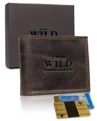 Portfel męski brązowy Always Wild N0035-CHM-8700 BROWN. Brązowe portfele męskie Always Wild, bez wzorów. Za 50.00 zł.