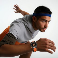 Smartwatch Weofly Conquer pomarańczowy. Brązowe zegarki smartwatch GepardWatches, bez wzorów. Za 196.55 zł.