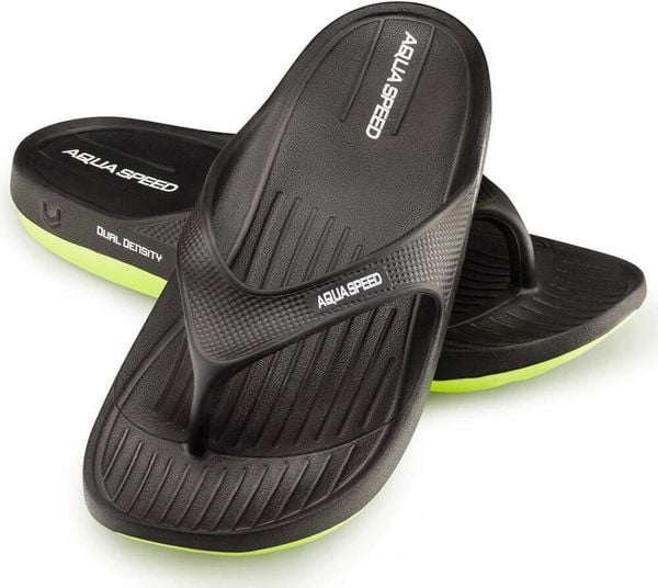 Klapki basenowe japonki Aqua Speed Alcano. Czarne klapki męskie Aqua-Speed, bez wzorów, z materiału, bez zapięcia. Za 61.89 zł.