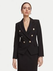 Rinascimento Marynarka CFC0131077003 Czarny Slim Fit. Czarne marynarki i żakiety damskie Rinascimento, bez wzorów, z syntetyku, bez kołnierzyka, bez ramiączek. Za 750.99 zł.