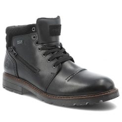 Czarne Trzewiki Rieker Ocieplane Buty Męskie. Czarne botki męskie Rieker, bez wzorów, bez obcasa, bez zapięcia. Za 479.00 zł.