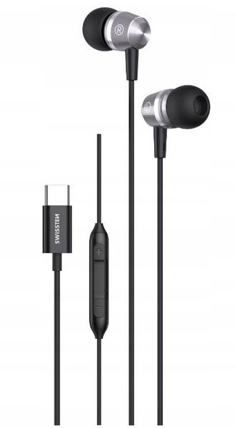 Swissten Metallic USB-C Headphones. Słuchawki dokanałowe SWISSTEN. Za 46.60 zł.