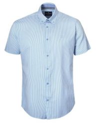 Weekendowa Koszula Męska, Taliowany Krój - Pako Jeans - Błękit w Prążek. Niebieskie koszule męskie Pako Jeans, l, bez wzorów, z bawełny, casualowe, bez kołnierzyka, bez ramiączek. Za 179.00 zł.