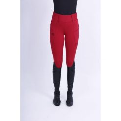 Damskie legginsy jeździeckie z pełną przyczepnością Easy Rider Don. Czerwone legginsy damskie EASY RIDER, bez wzorów. Za 444.50 zł.