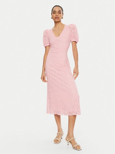 ROTATE Sukienka koktajlowa 114148 Różowy Regular Fit. Czerwone sukienki damskie ROTATE, bez wzorów, z bawełny, wizytowe, bez kołnierzyka, bez ramiączek. Za 659.99 zł.