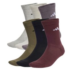 Skarpety Cushioned Crew 6 Pairs. Czerwone skarpetki damskie Adidas, bez wzorów. Za 109.00 zł.