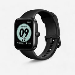 Zegarek smartwatch multisportowy cardio Decathlon CW500 M. Czarne, analogowe zegarki męskie Decathlon, z aplikacjami, z materiału, plastikowe. Za 179.99 zł.