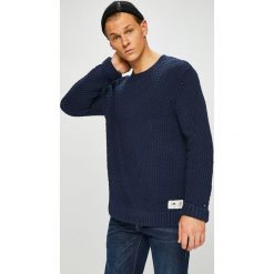 Tommy Jeans - Sweter. Niebieskie swetry męskie Tommy Jeans, l, bez wzorów, z bawełny, bez kołnierzyka, bez ramiączek. W wyprzedaży za 299.90 zł.