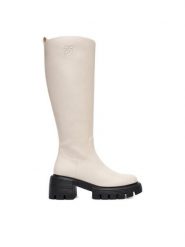 Nine West Kozaki CEO-SUMAYA-01 Écru. Kozaki damskie Nine West, bez wzorów, z materiału, bez obcasa, na słupku, bez zapięcia. Za 329.99 zł.