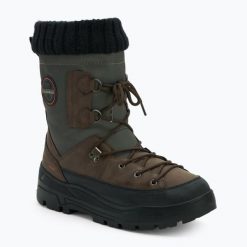 Śniegowce męskie Napapijri Herb. Brązowe buty zimowe męskie Napapijri, na zimę, bez wzorów, bez obcasa, bez zapięcia. Za 489.99 zł.