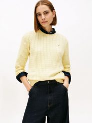 Tommy Hilfiger Sweter z dzianiny Kobiety Bawełna żółty, M. Żółte swetry nierozpinane damskie Tommy Hilfiger, m, z aplikacjami, z bawełny, bez kołnierzyka, bez ramiączek. Za 429.95 zł.