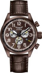 Zegarek Aviator Zegarek męski Aviator V.2.25.8.172.4 brązowy. Brązowe zegarki męskie AVIATOR, bez wzorów. Za 2,590.00 zł.