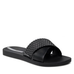 Klapki Ipanema. Czarne klapki damskie Ipanema, bez wzorów, street, bez obcasa, bez zapięcia. Za 79.99 zł.