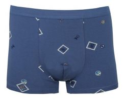 Obcisłe Bokserki, Majtki z Elastanem - Alties - Niebieskie, Znaczek Pocztowy. Niebieskie bokserki męskie Alties, bez wzorów, z bawełny. Za 35.00 zł.