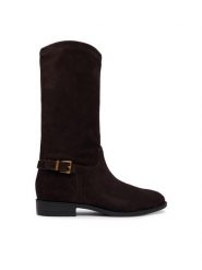 MICHAEL Michael Kors Kozaki Harleigh Mid 40F6HRMB5S Brązowy. Brązowe kozaki damskie MICHAEL Michael Kors, bez wzorów, ze skóry, bez obcasa, na płaskiej podeszwie, bez zapięcia. Za 1,129.00 zł.