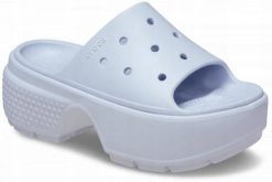 Klapki Dla Dorosłych Crocs Stomp Slide. Niebieskie klapki męskie Crocs, bez wzorów, z materiału, bez zapięcia. Za 202.99 zł.