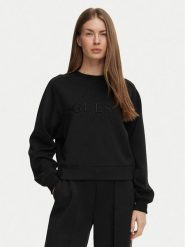 Guess Bluza V6BQ05 K6264 Czarny Regular Fit. Czarne bluzy damskie Guess, xl, z aplikacjami, bez ramiączek, bez kaptura. Za 394.99 zł.