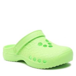 Klapki Dry Walker. Zielone klapki damskie Dry Walker, bez wzorów, bez obcasa, bez zapięcia. Za 79.99 zł.