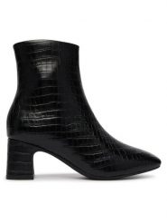 Clarks Botki Fernie Zip 26327187 Czarny. Czarne botki damskie Clarks, bez wzorów, ze skóry, bez obcasa, na słupku, bez zapięcia. Za 519.99 zł.