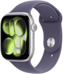 Smartwatch Apple Watch 11 GPS 46mm Silver Alu Sport Band S/M Fioletowy (MEV94ET/A). Fioletowe zegarki smartwatch Apple, bez wzorów. Za 2,533.50 zł.
