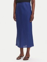 Marella Spódnica midi Desio 2515101032 Niebieski Regular Fit. Niebieskie spódnice damskie Marella, bez wzorów, ze lnu, midi. Za 499.99 zł.