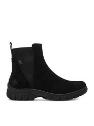 Rieker Botki CEO-Z7269-00 Czarny. Czarne botki damskie Rieker, bez wzorów, ze skóry, bez obcasa, na płaskiej podeszwie, bez zapięcia. Za 429.99 zł.