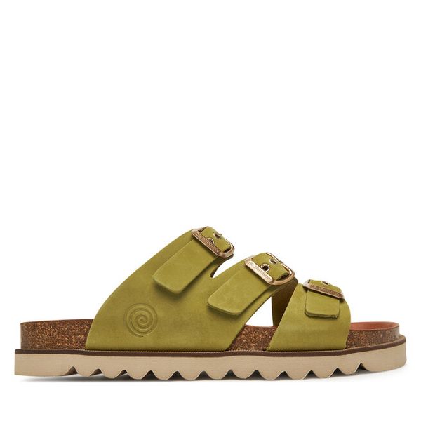 Klapki Dr. Brinkmann. Zielone klapki damskie Dr. Brinkmann, bez wzorów, bez obcasa, bez zapięcia. Za 499.99 zł.