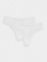 4F Bielizna stringi (2-pack) damskie - białe XL. Biała majtki damskie 4F, z bawełny. W wyprzedaży za 39.99 zł.