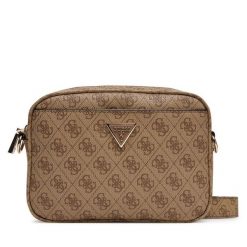 Torebka Guess. Brązowe listonoszki damskie Guess, z aplikacjami, bez dodatków. Za 379.99 zł.