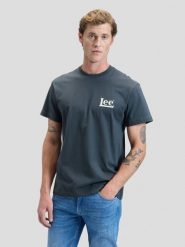 MESKA KOSZULKA LEE SANTA MONICA TEE WASHED BLACK 112376491. Czarne t-shirty męskie Lee, xl, bez wzorów, bez kołnierzyka, bez ramiączek. Za 89.99 zł.