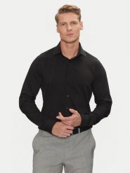 Calvin Klein Koszula Performance Solid Slim Shirt K10K114324 Czarny Regular Fit. Czarne koszule męskie Calvin Klein, m, bez wzorów, z syntetyku, biznesowe, bez kołnierzyka, bez ramiączek. Za 219.99 zł.