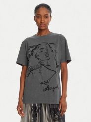 Desigual T-Shirt Budapest 25WWTK47 Szary Regular Fit. Szare t-shirty damskie Desigual, m, bez wzorów, z bawełny, bez kołnierzyka, bez ramiączek. Za 229.99 zł.