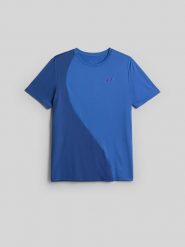 4F Koszulka do tenisa szybkoschnąca męska - niebieska L. Niebieskie t-shirty męskie 4F, l, bez wzorów, z włókna, bez kołnierzyka, bez ramiączek. Za 119.99 zł.