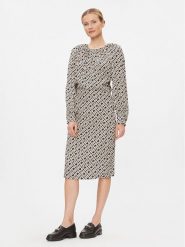 Tommy Hilfiger Sukienka codzienna WW0WW41020 Beżowy Regular Fit. Brązowe sukienki damskie Tommy Hilfiger, na co dzień, bez wzorów, z wiskozy, bez kołnierzyka, bez ramiączek, proste. Za 779.99 zł.