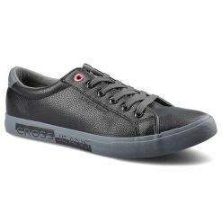 Czarne Trampki Cross Jeans Męskie Sznurowane Buty. Czarne trampki męskie Cross Jeans, z aplikacjami, z jeansu, wizytowe, bez zapięcia. Za 99.00 zł.