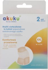 Majtki poporodowe Akuku Majtki siateczkowe dla kobiet poporodowe XXL - 2 sztuki. Majtki damskie Akuku. Za 11.99 zł.