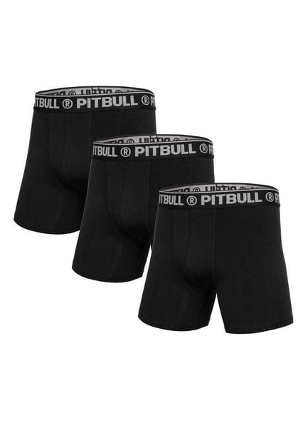 Bokserki męskie Pitbull 3-pak. Czarne bokserki męskie PITBULL, bez wzorów, z bawełny. Za 109.00 zł.