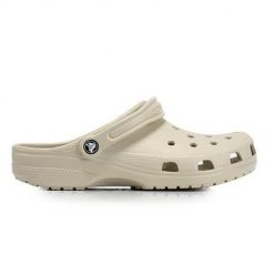 Klapki dla dorosłych Crocs Classic. Brązowe klapki damskie Crocs, bez wzorów, z materiału, sportowe, bez obcasa, bez zapięcia. Za 268.00 zł.