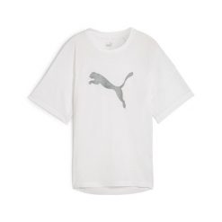 Damska koszulka z nadrukiem EVOSTRIPE PUMA White. Białe bluzki damskie Puma, xs, bez wzorów, sportowe, bez kołnierzyka, bez ramiączek. Za 186.00 zł.