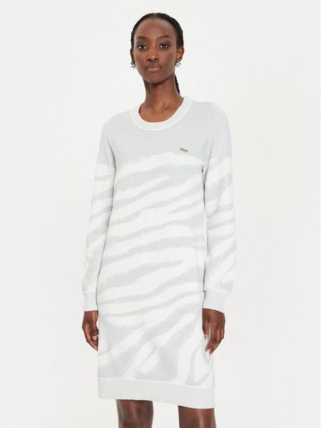 Liu Jo Sport Sukienka dzianinowa TF4105 MS49I Srebrny Regular Fit. Szare sukienki damskie Liu Jo Sport, m, bez wzorów, z dzianiny, sportowe, bez kołnierzyka, bez ramiączek, sportowe. Za 359.99 zł.